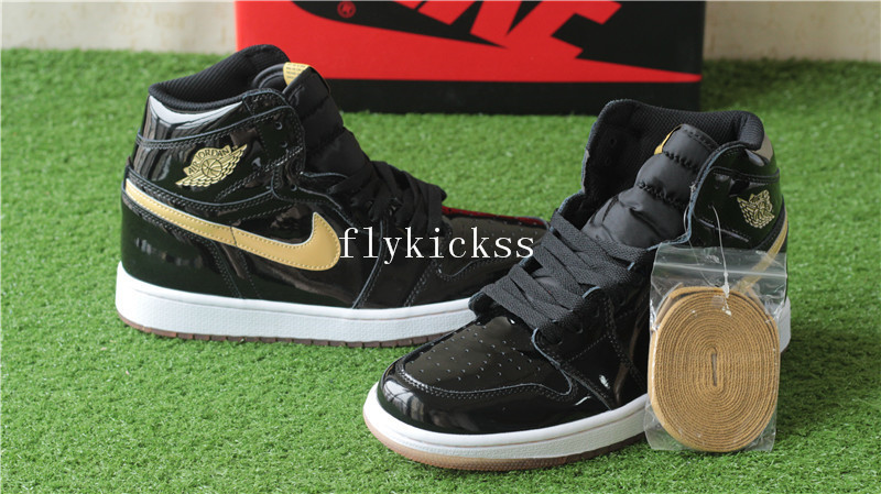 Authentic Air Jordan 1 OG Black Metallic Gold